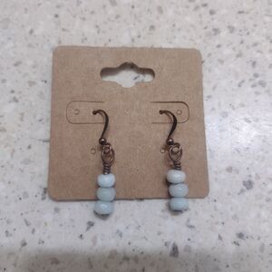Handcrafted Light Blue Bead Drop Earrings - Women Jewelry